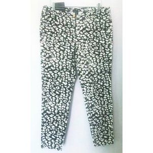 H&M LOW RISE SKINNY ANKLE JEANS BLACK WHITE ABSTRACT ANIMAL FLORAL 14 NWT